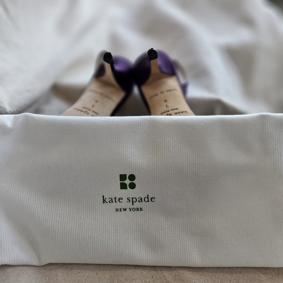 Kate Spade Lora, Plum Satin slingback heels, size 7M - Picture 4 of 8